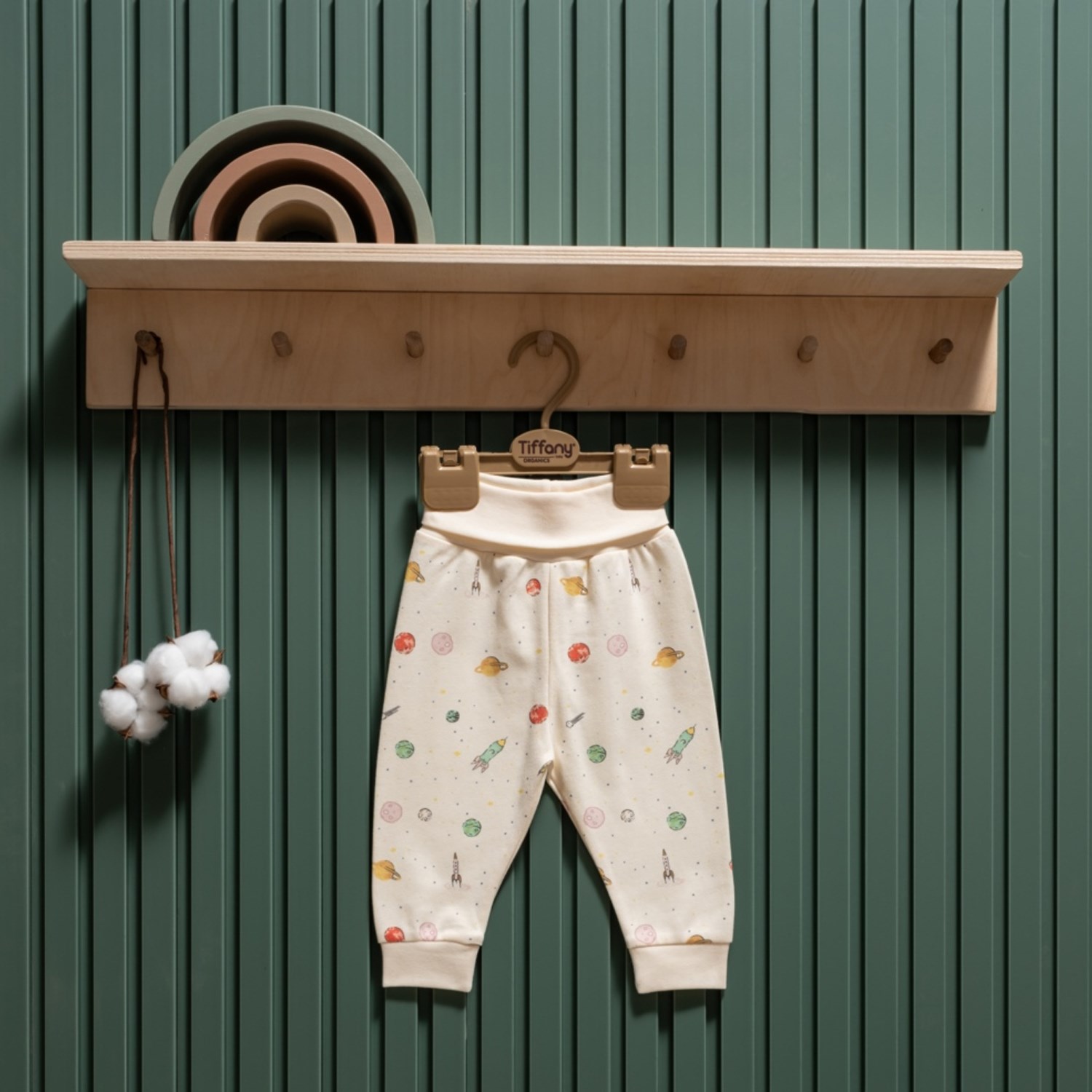 Tiffany Baby Organic Space Theme Patiksiz Pantolon 44006 Ekru