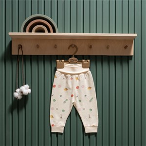 Tiffany Baby Organic Space Theme Patiksiz Pantolon 44006 Ekru