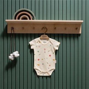 Tiffany Baby Organic Space Theme Yarım Kol Body 44008 Ekru