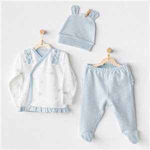 Andywawa Bunny Bear 3'lü Bebek Zıbın AC25646 Mavi