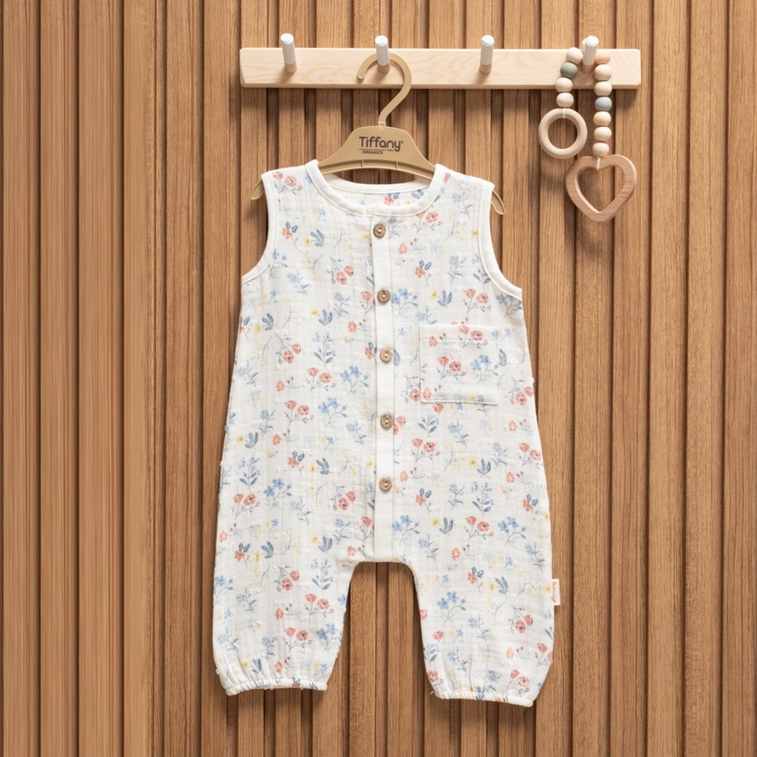 Tiffany Baby Müslin Sweet Theme Uzun Atlet Tulum 60024 Ekru