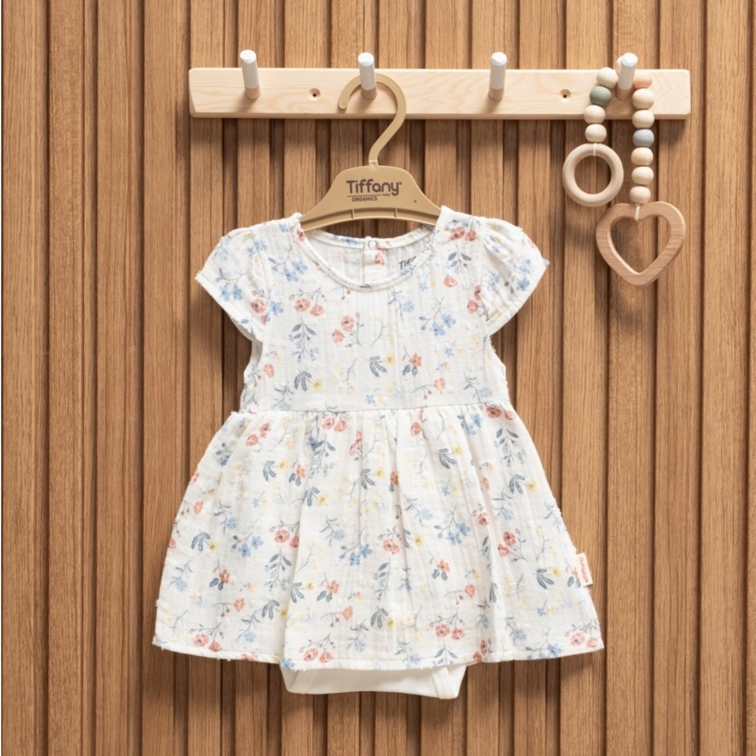 Tiffany Baby Müslin Sweet Theme Body Elbise 60087 Ekru