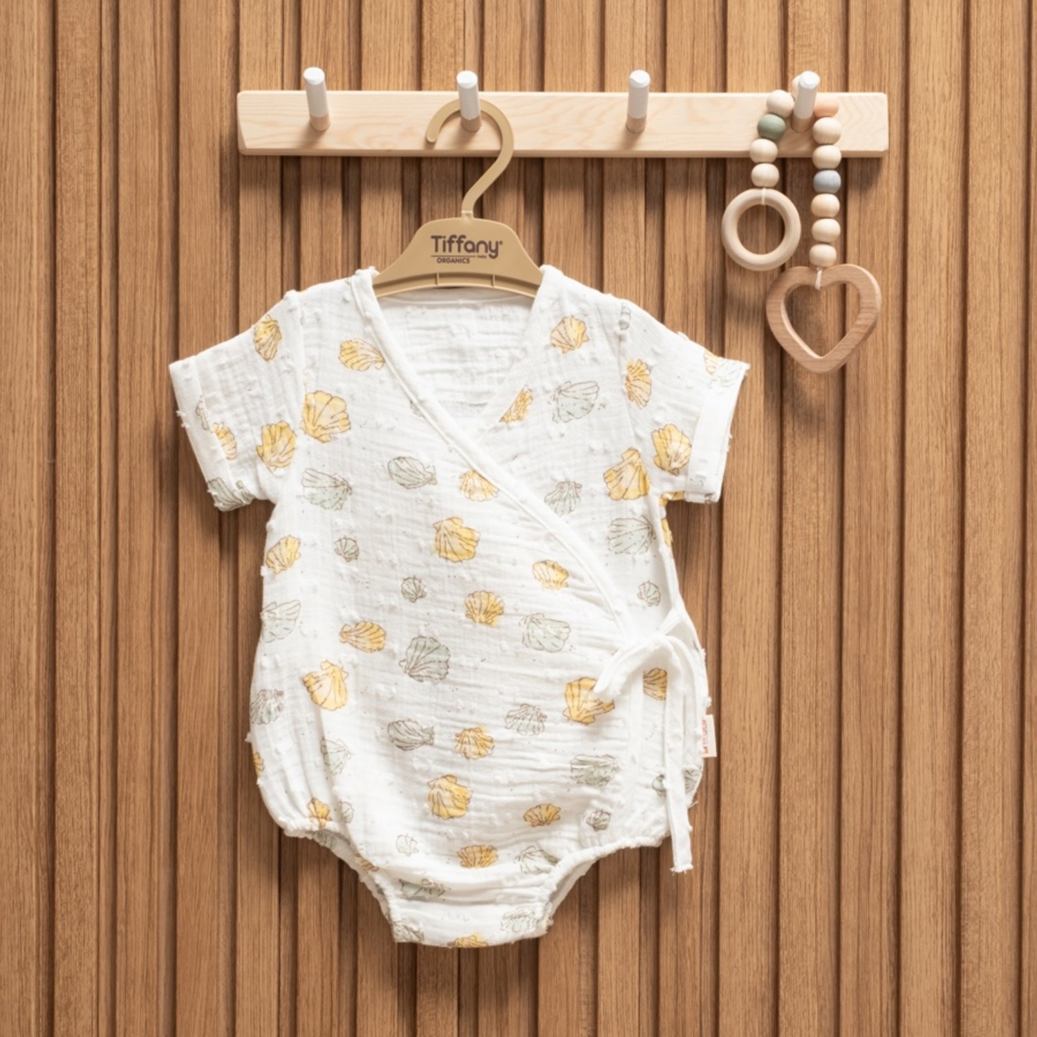 Tiffany Baby Müslin Sea Shell Theme Kruvaze Body 62022 Ekru