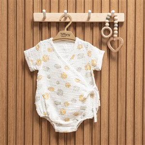 Tiffany Baby Müslin Sea Shell Theme Kruvaze Body 62022 Ekru