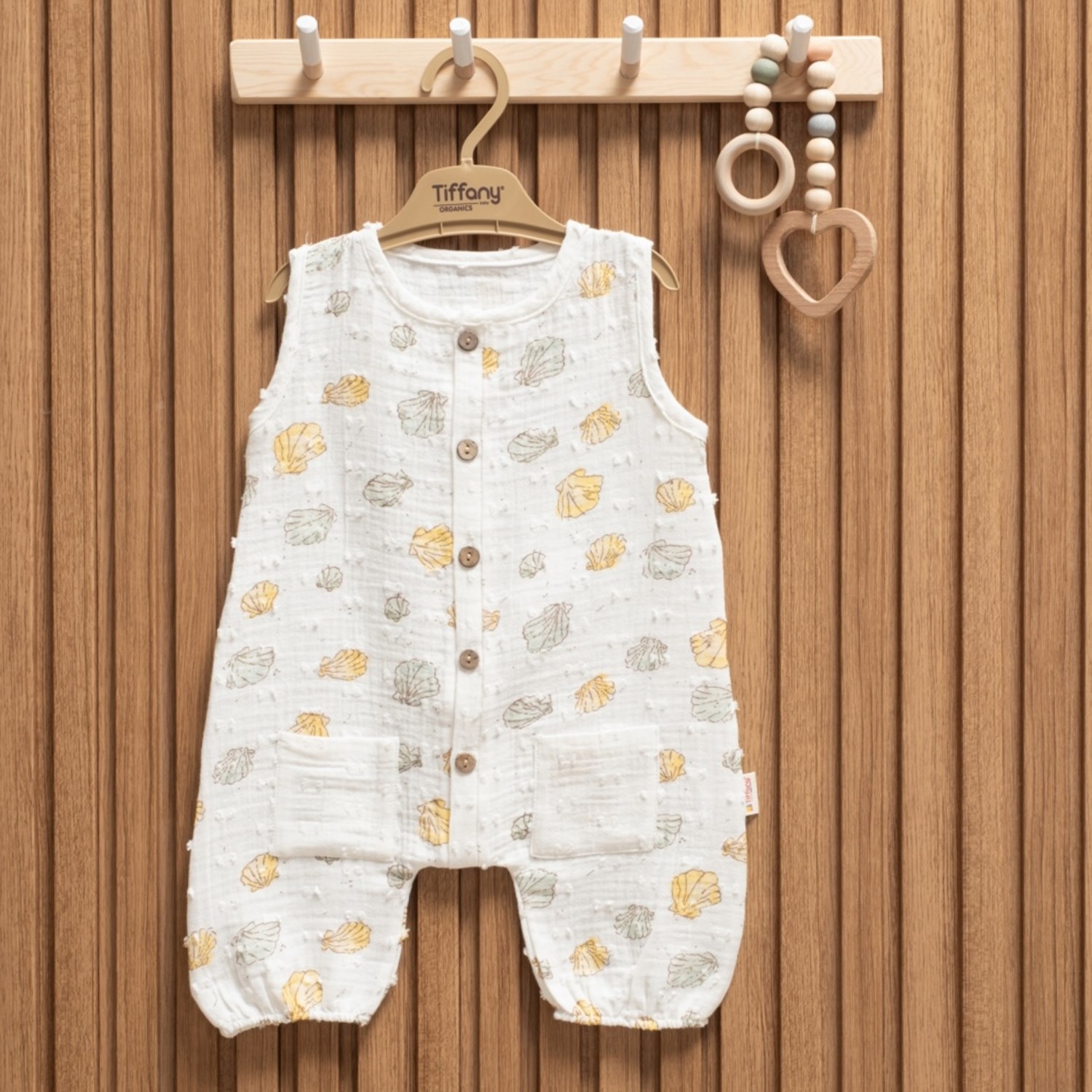 Tiffany Baby Müslin Sea Shell Theme Atlet Tulum 62023 Ekru