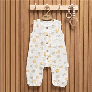 Tiffany Baby Müslin Sea Shell Theme Uzun Atlet Tulum 62024 Ekru