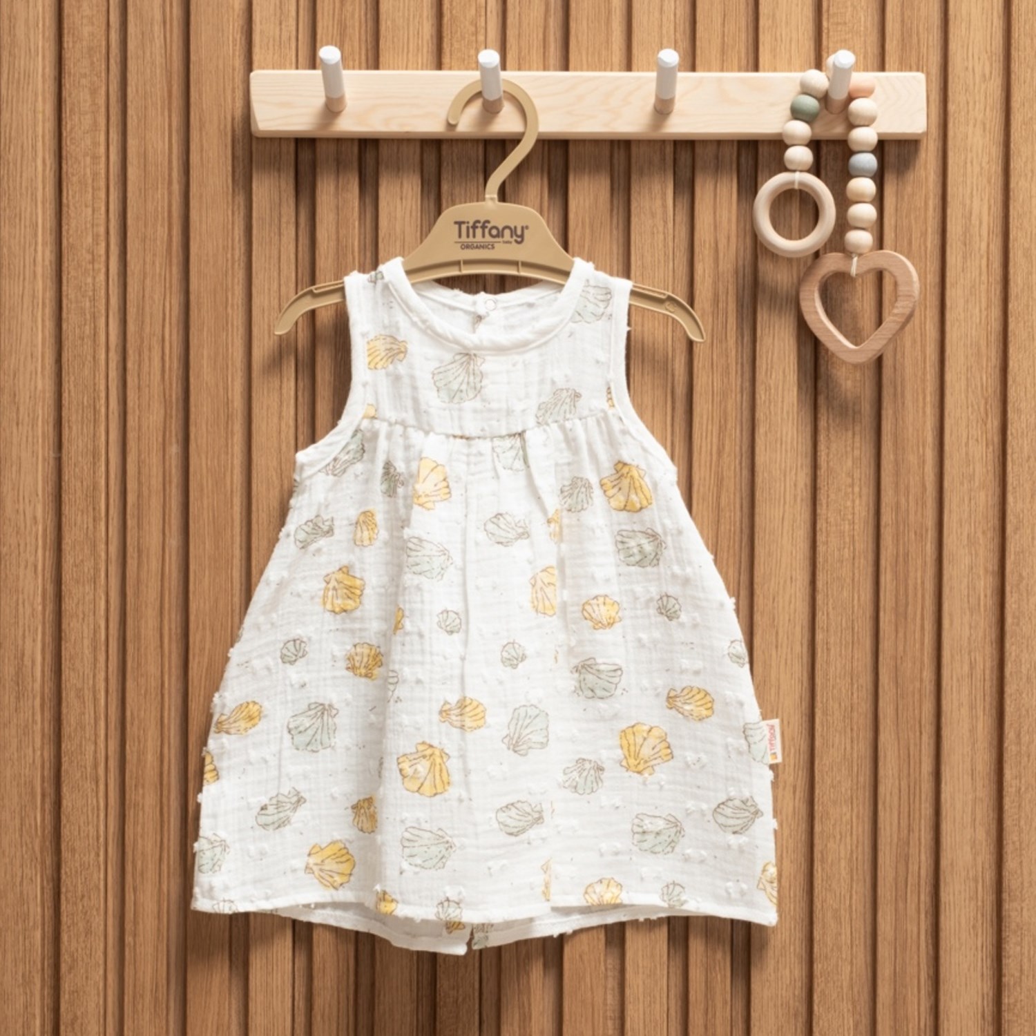 Tiffany Baby Müslin Sea Shell Theme Atlet Elbise 62086 Ekru