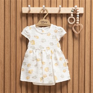 Tiffany Baby Müslin Sea Shell Theme Body Elbise 62087 Ekru