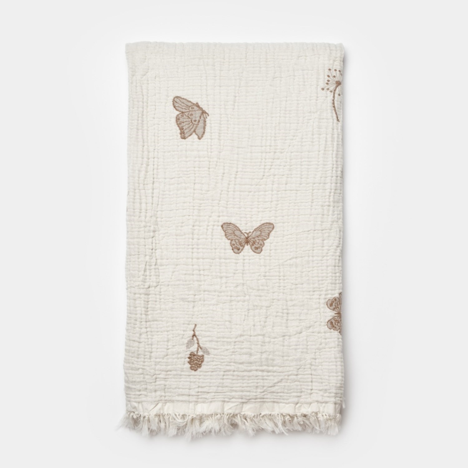 Biorganic Butterfly Feeling Müslin Battaniye 90x90 Cm 64739 Ekru