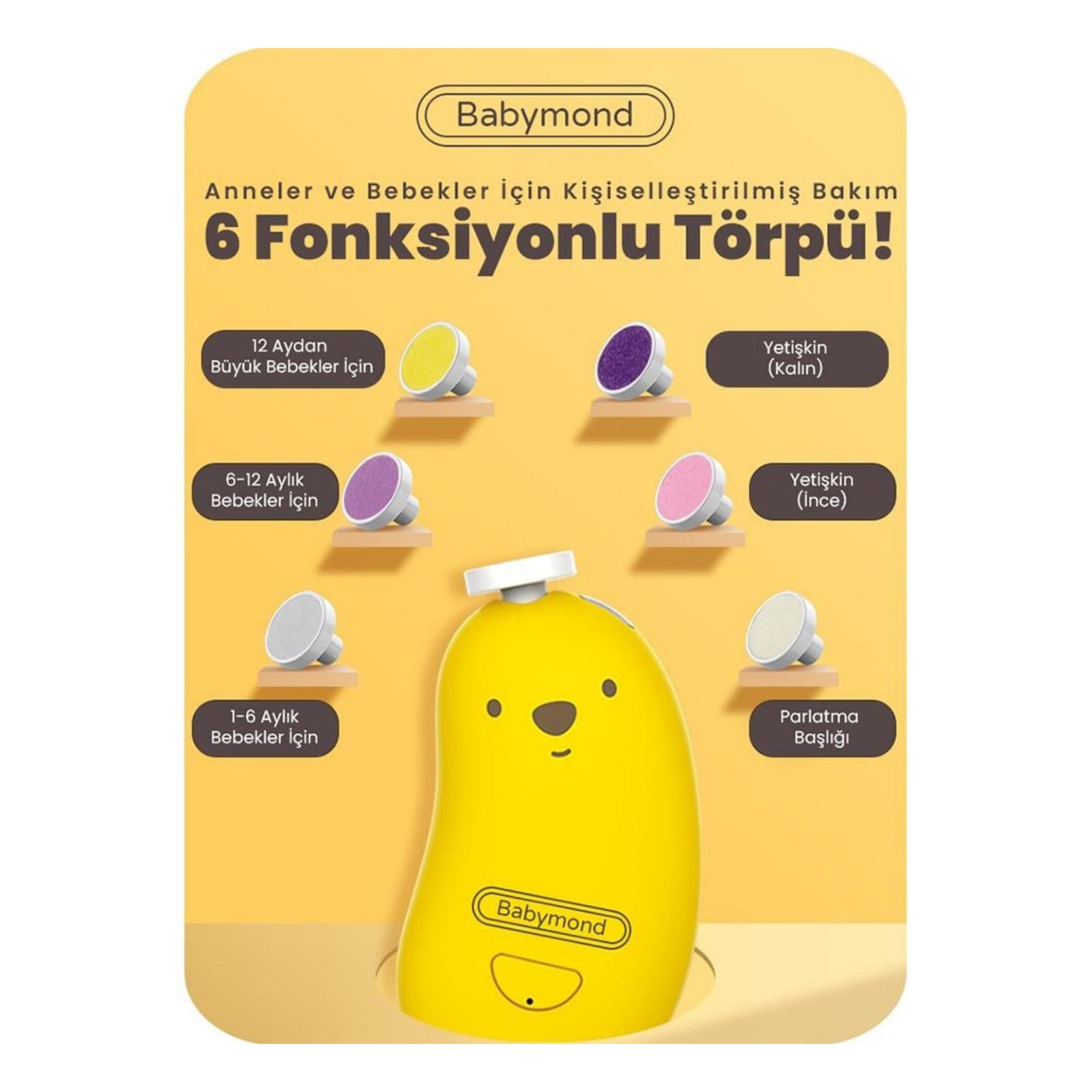 Babymond Elektrikli Bebek ve Anne Tırnak Törpüsü 103 Sarı