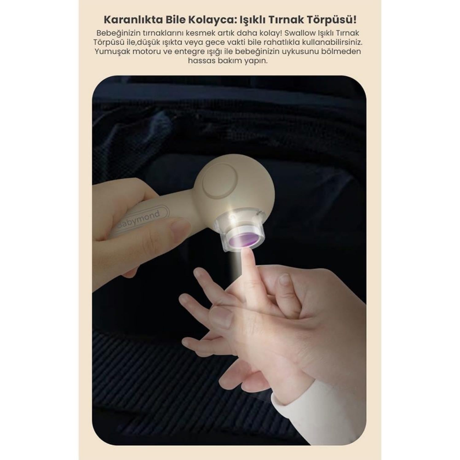 Babymond Elektrikli Bebek ve Anne Tırnak Törpüsü 107 Bej