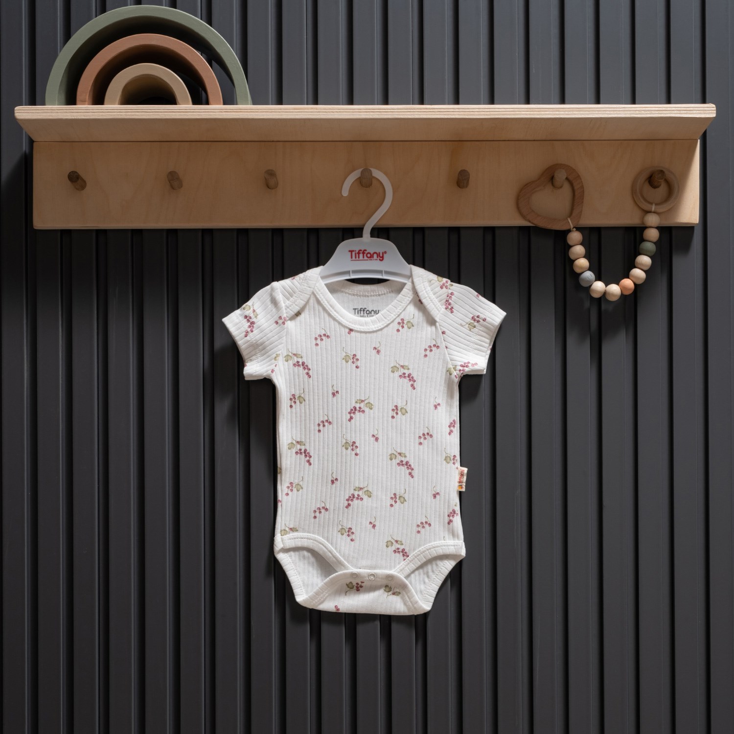 Tiffany Baby Purple Grape Theme Yarım Kol Body 47008 Ekru