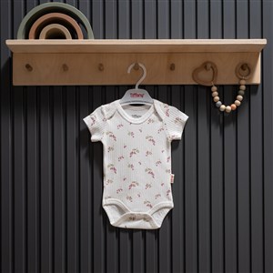 Tiffany Baby Purple Grape Theme Yarım Kol Body 47008 Ekru