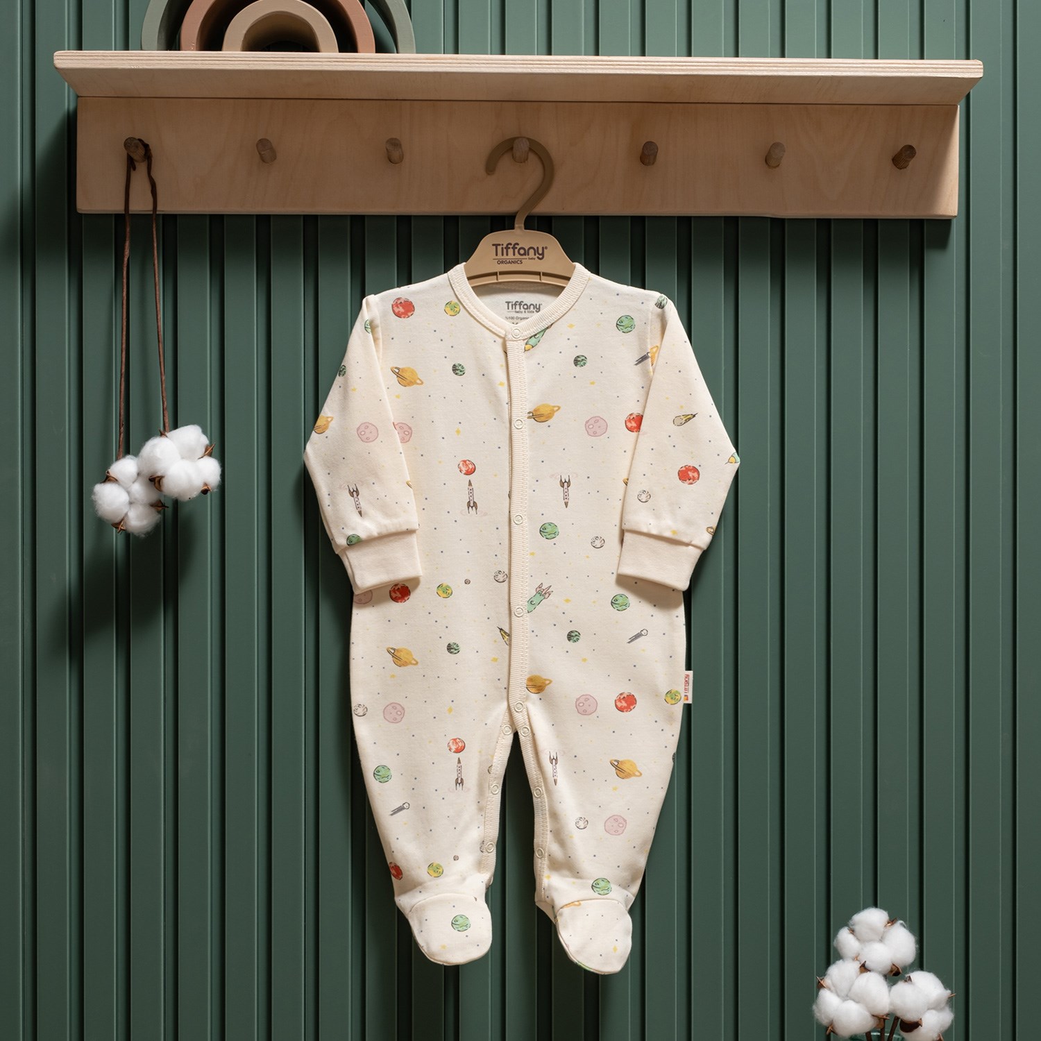Tiffany Baby Organic Space Theme Patikli Tulum 44033 Ekru
