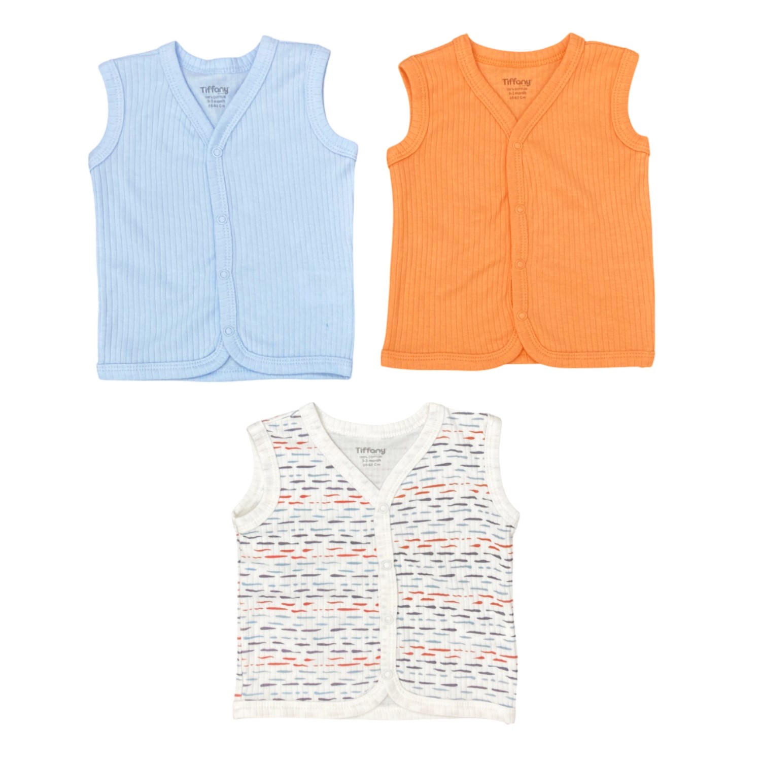 Tiffany Baby Striped Theme 3'lü Yelek 53005 Çok Renkli