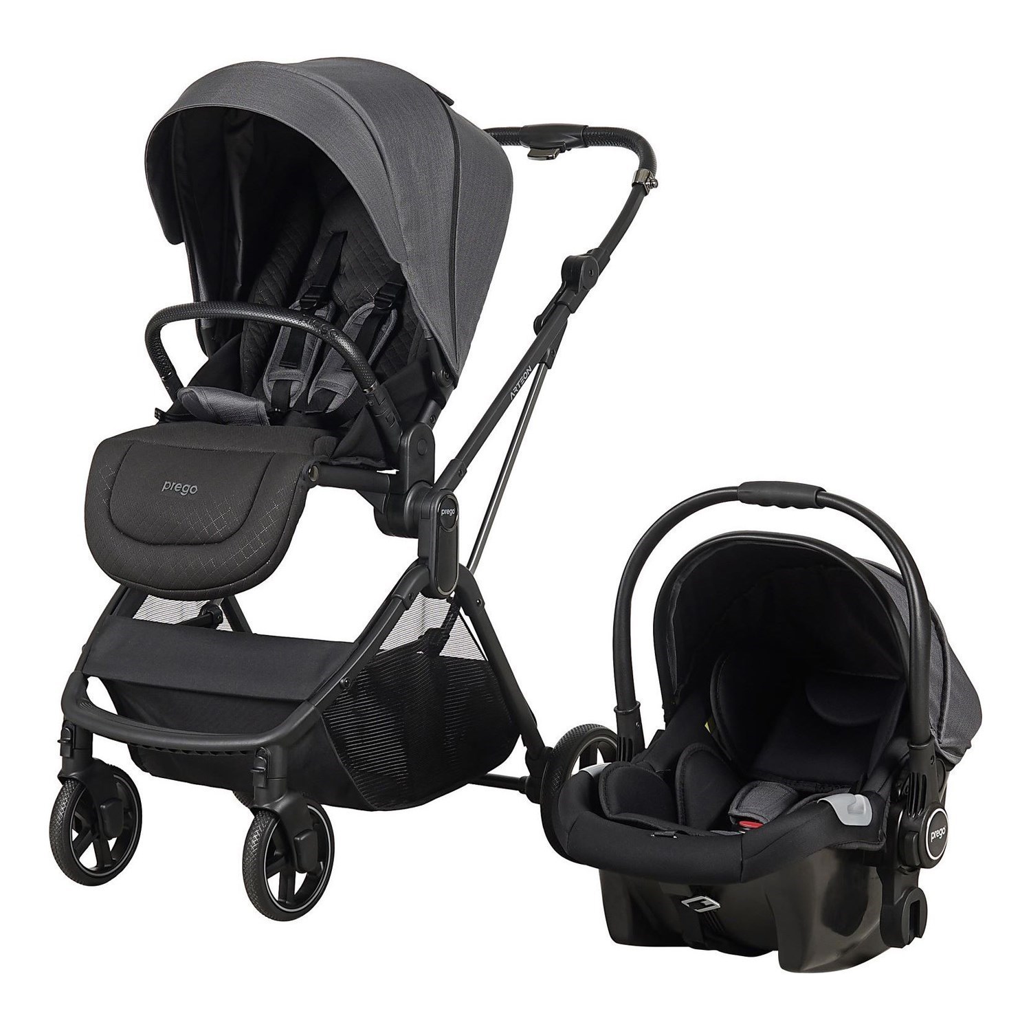 Prego Arteon Seyahat Sistem Bebek Arabası 2244 Otomatik Katlanan Gri