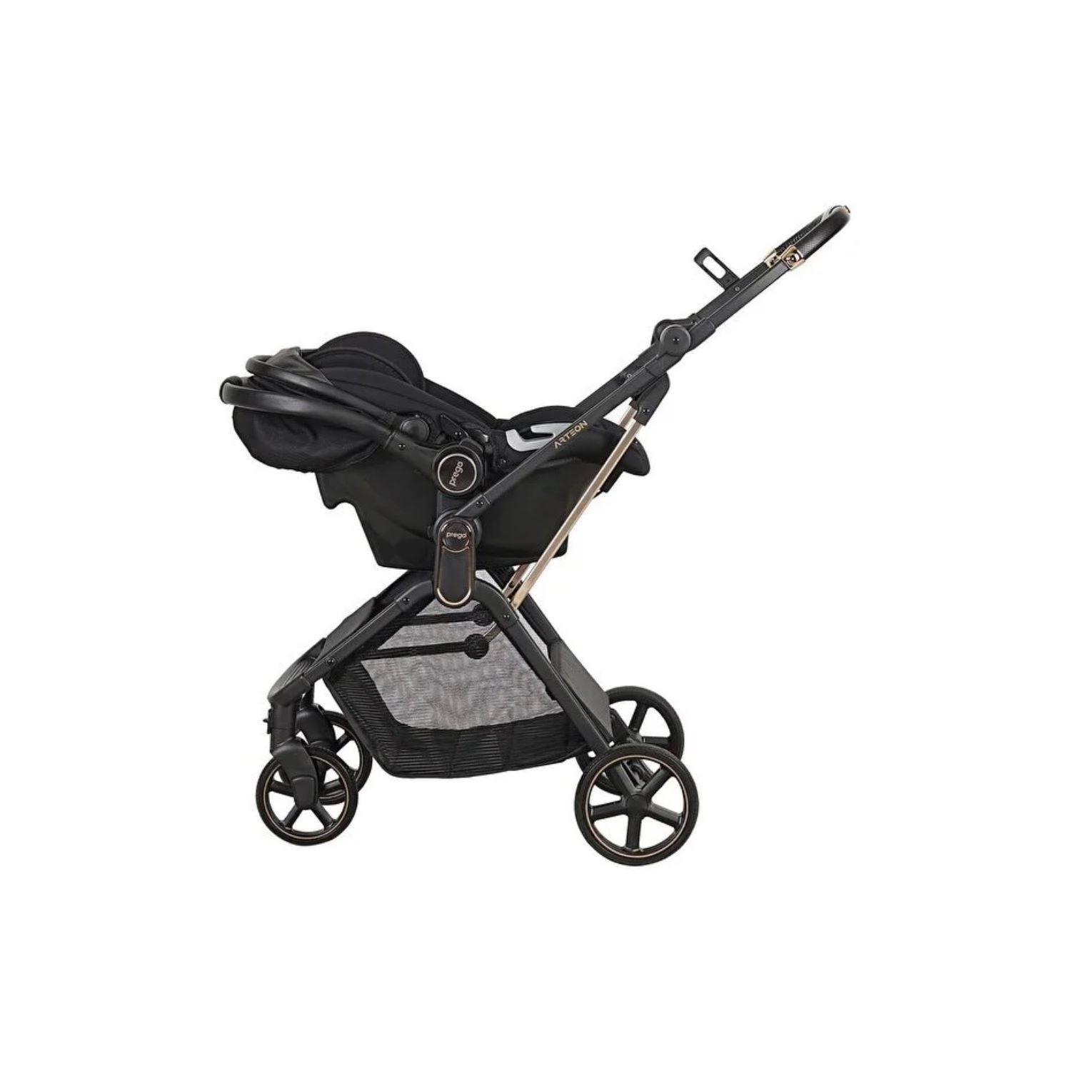 Prego Arteon Seyahat Sistem Bebek Arabası 2244 Otomatik Katlanan Siyah