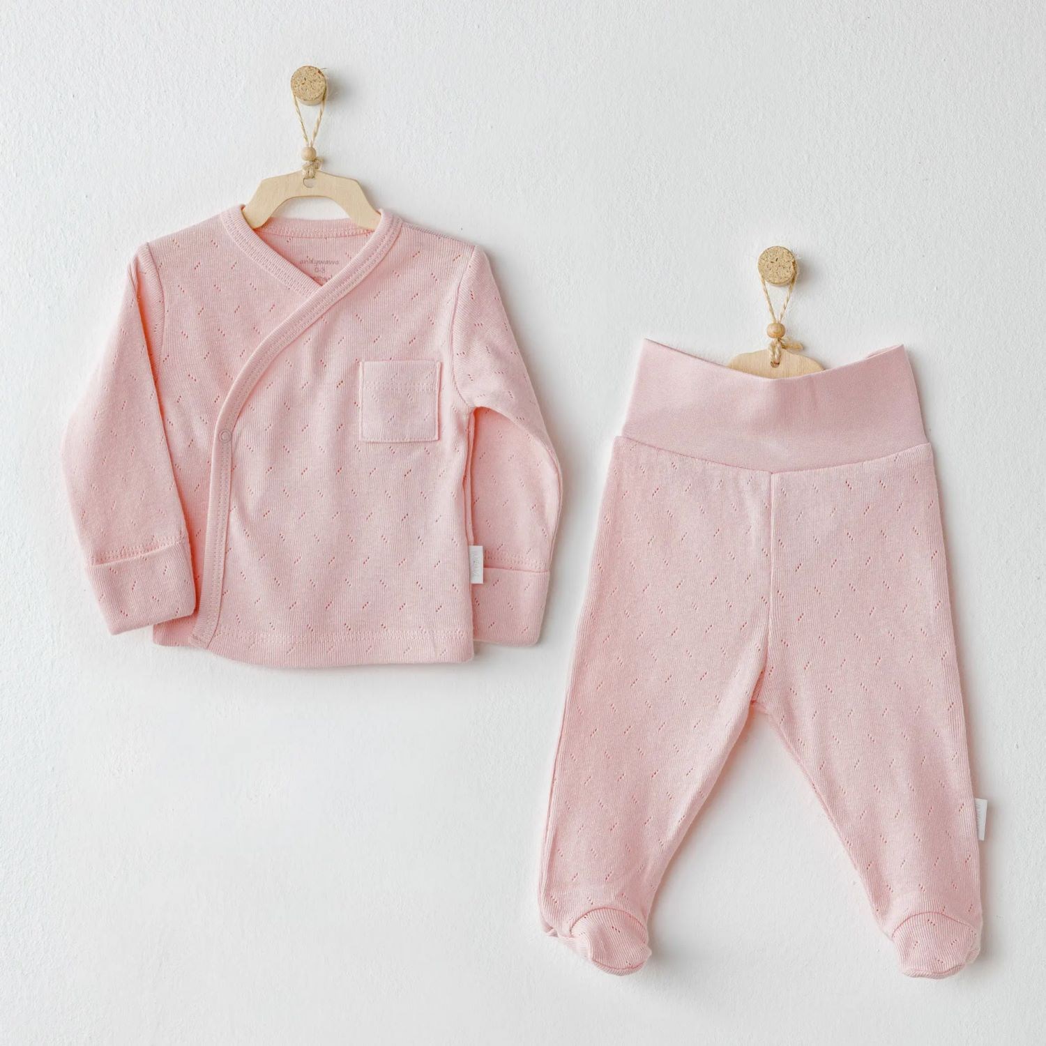 Andywawa Jacquard Basic 2'li Zıbın Takım AC25557 Koyu Pembe