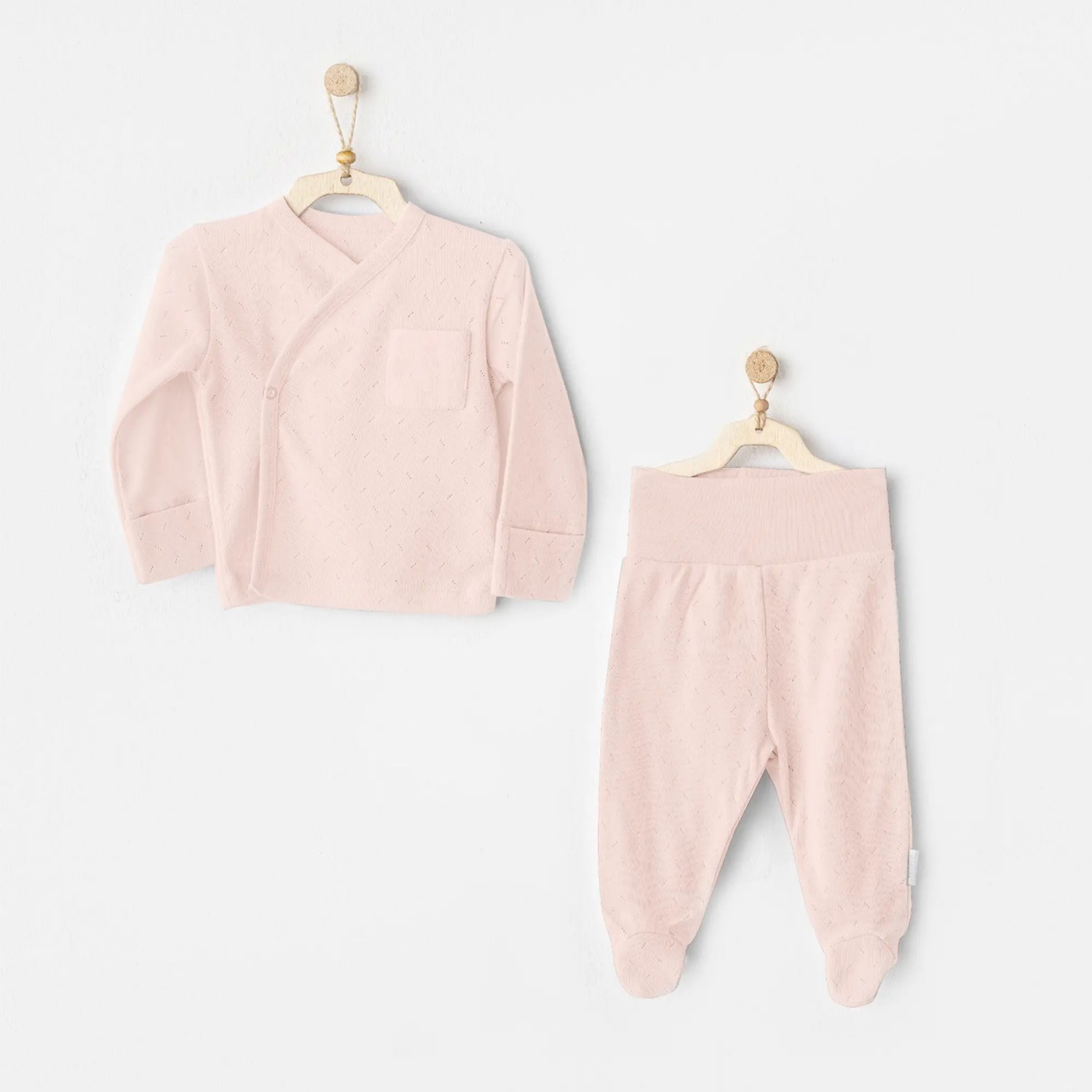 Andywawa Jacquard Basic 2'li Zıbın Takım AC25557 Pembe
