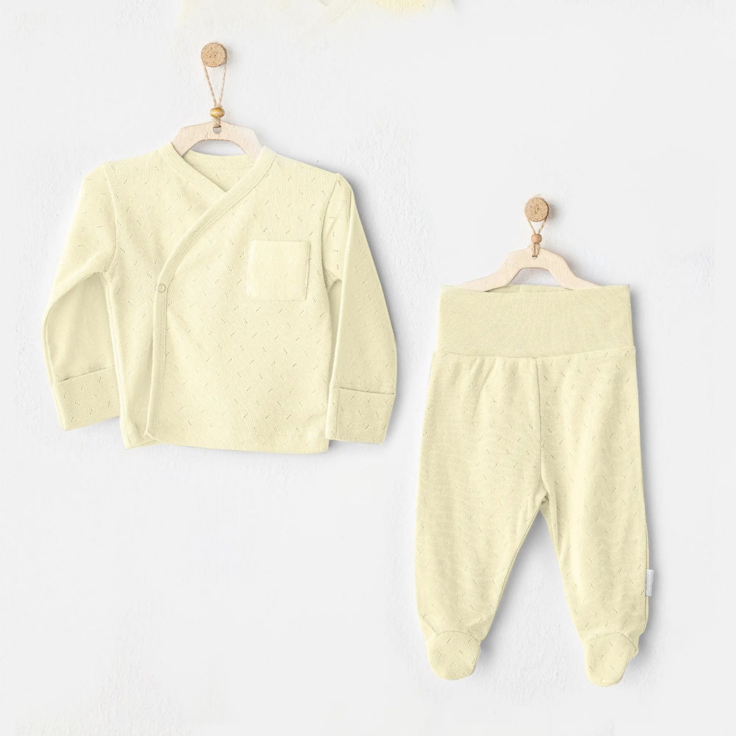Andywawa Jacquard Basic 2'li Zıbın Takım AC25557 Sarı