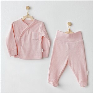 Andywawa Jacquard Basic 2'li Zıbın Takım AC25557 Koyu Pembe