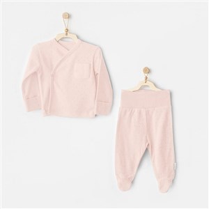 Andywawa Jacquard Basic 2'li Zıbın Takım AC25557 Pembe