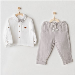Andywawa My Happy Place 2'li Bebek Takım AC25622 Gri