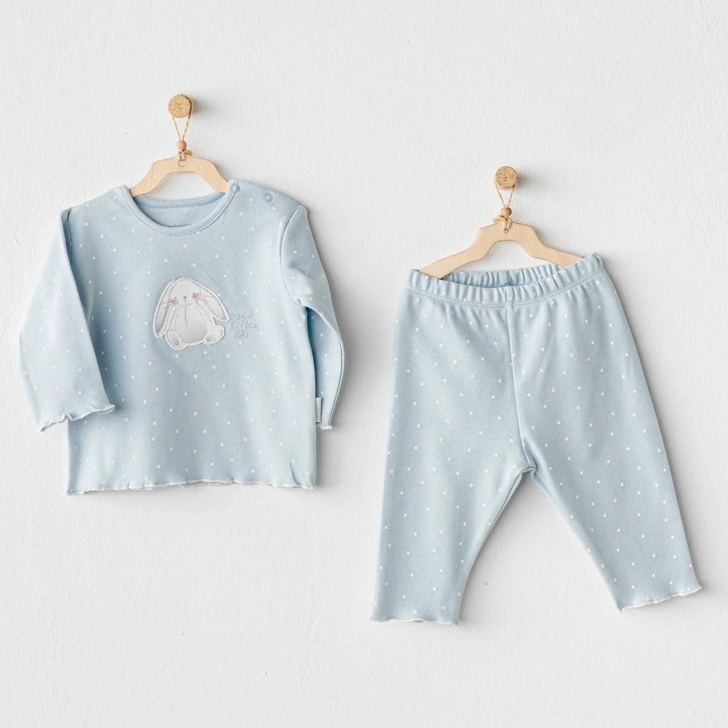 Andywawa Cuddy Bunny Bear 2'li Bebek Takım AC25636 Mavi