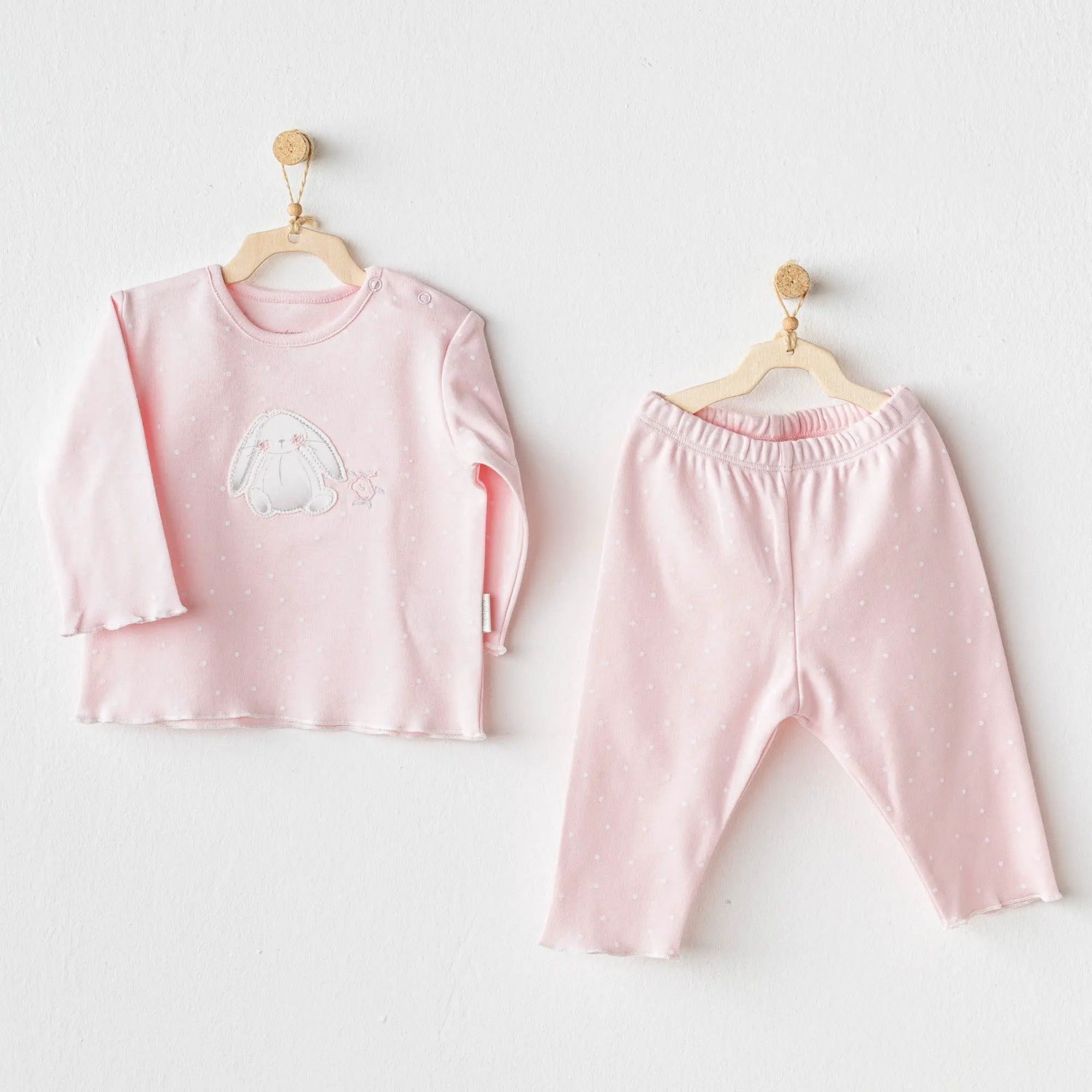 Andywawa Cuddy Bunny Bear 2'li Bebek Takım AC25636 Pembe