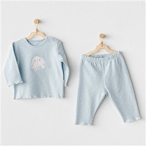 Andywawa Cuddy Bunny Bear 2'li Bebek Takım AC25636 Mavi