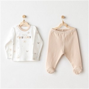 Andywawa Happy Animals 2'li Zıbın Takım AC25849 Bej