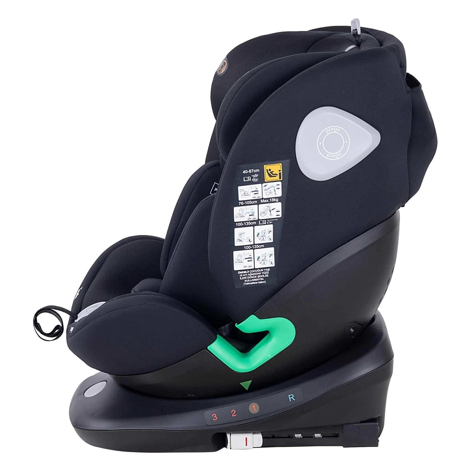 Prego Tronfix I-Size Oto Koltuğu Yeni Q9004 Siyah