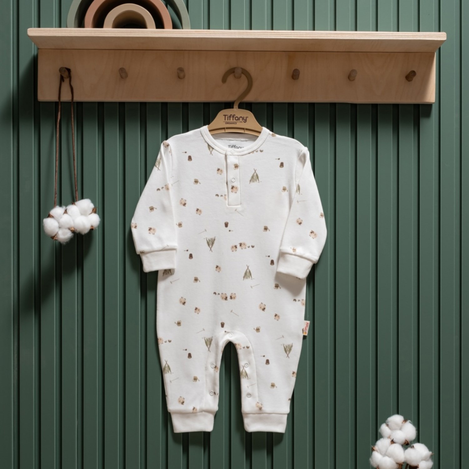 Tiffany Baby Happy Lambs Organik Theme Tulum 33004 Ekru