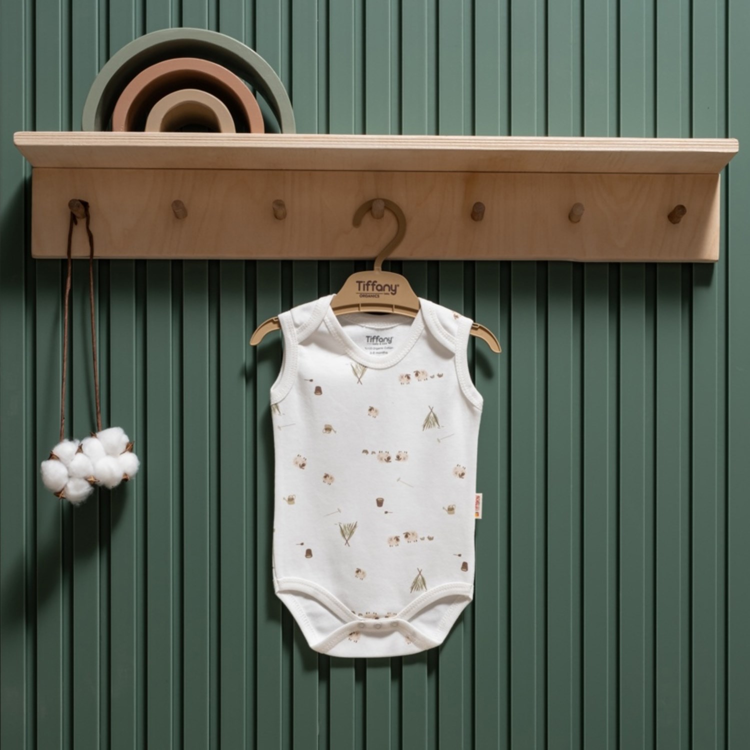 Tiffany Baby Happy Lambs Organik Theme Atlet Body 33009 Ekru