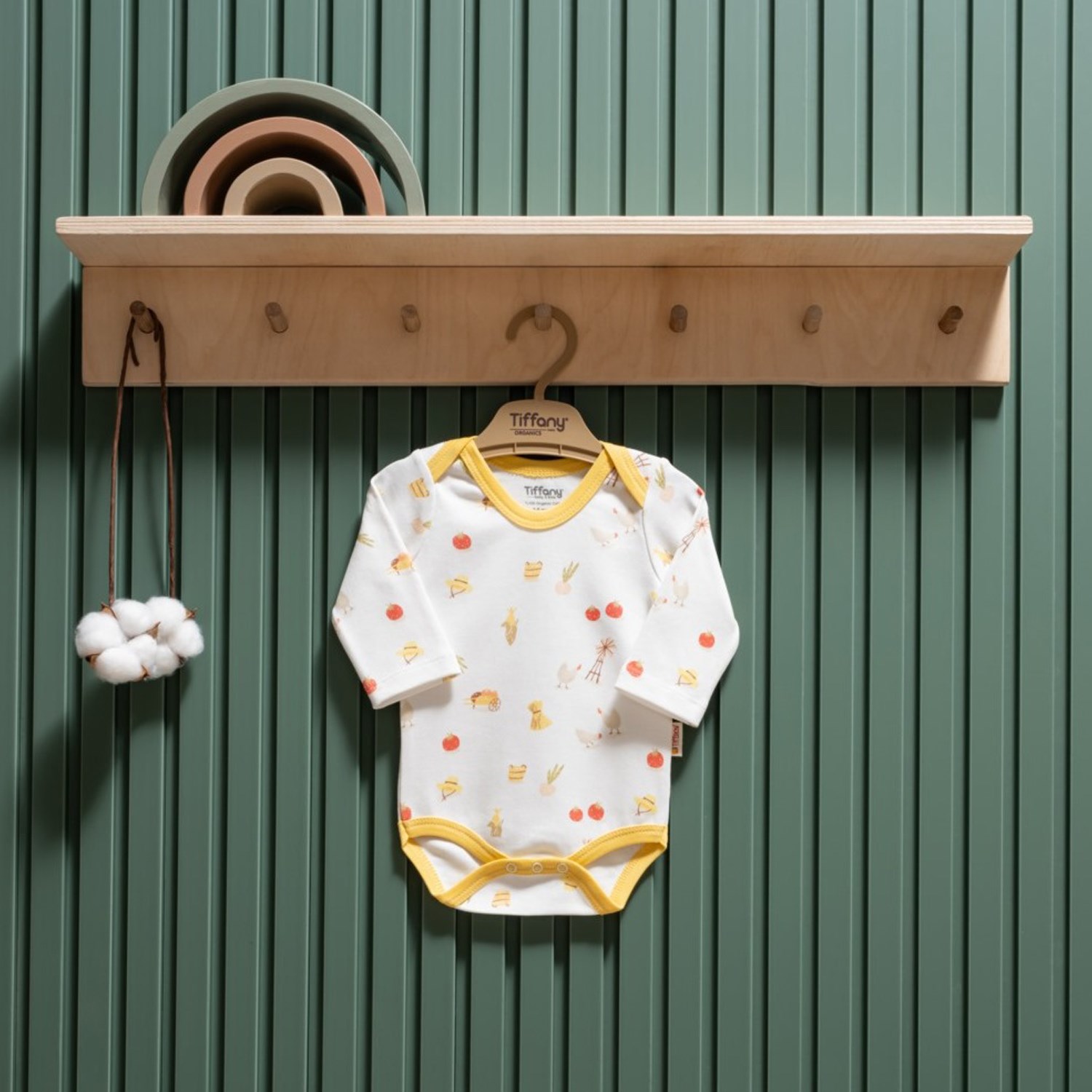 Tiffany Baby Strawberry Organik Theme Uzun Kol Body 45011 Ekru