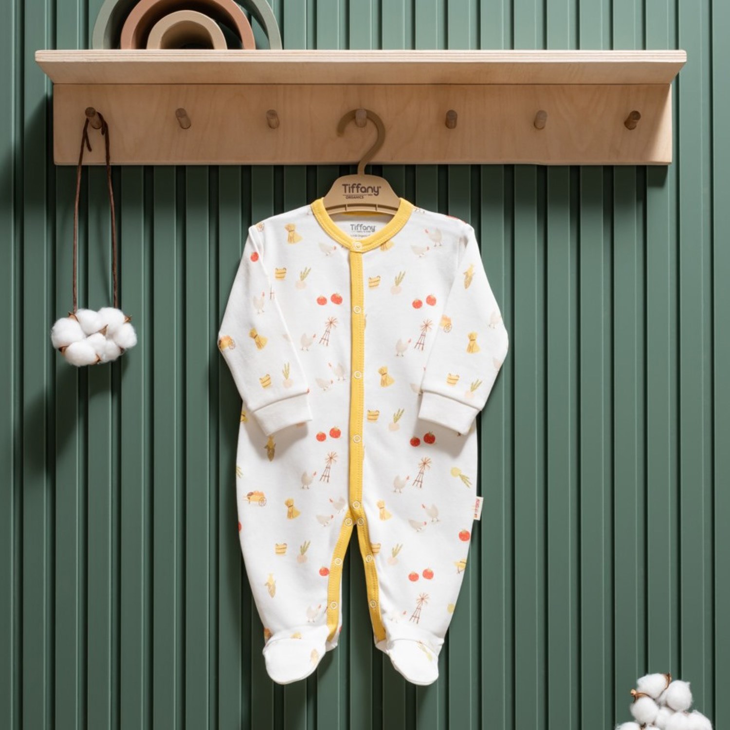 Tiffany Baby Strawberry Organik Theme Patikli Tulum 45033 Ekru