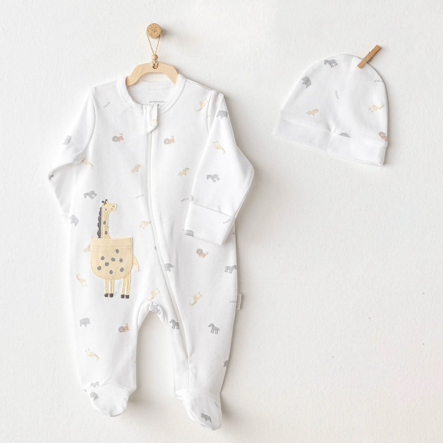 Andywawa Little King Bebek Tulum Takım AC25803 Beyaz