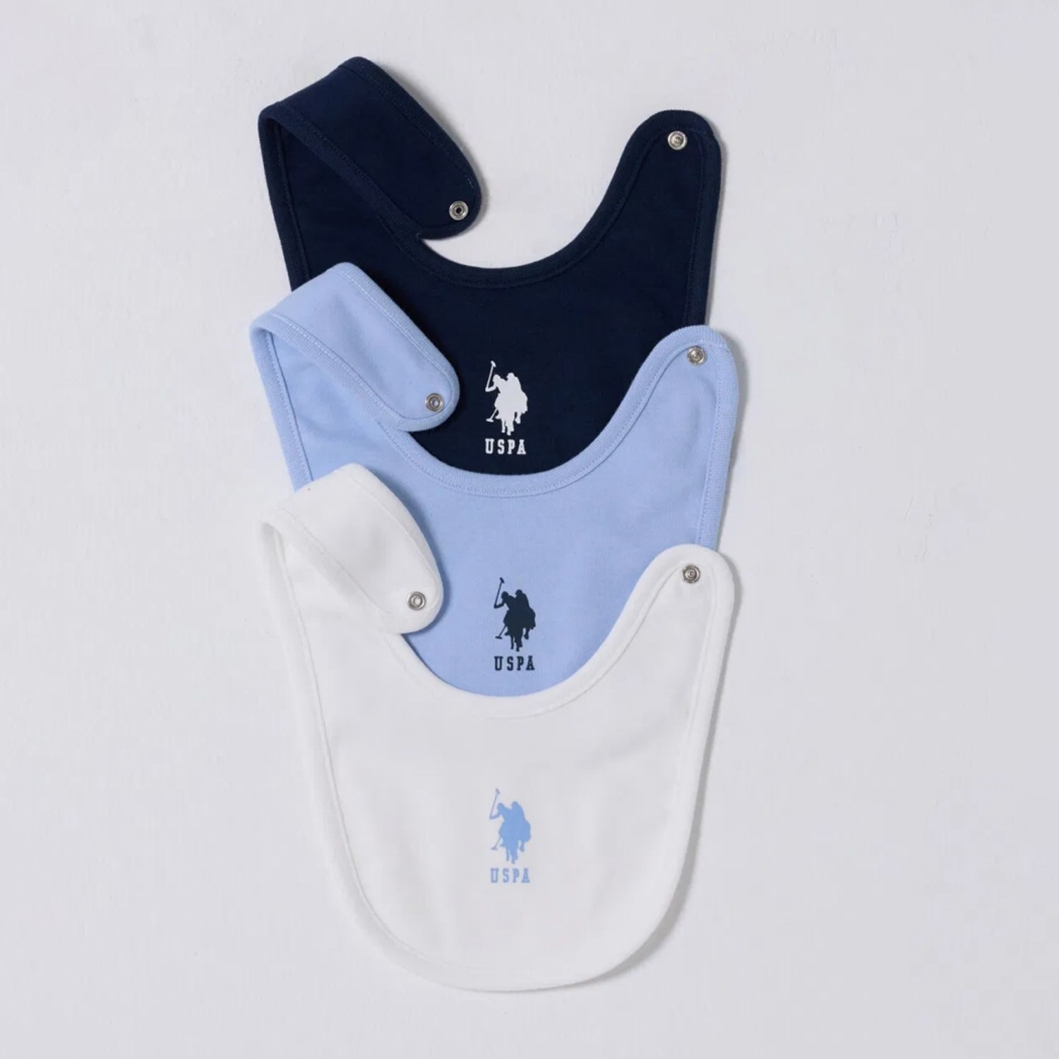 U.S. Polo Assn 3'lü Mama Önlüğü USB2481 Beyaz-Mavi-Lacivert