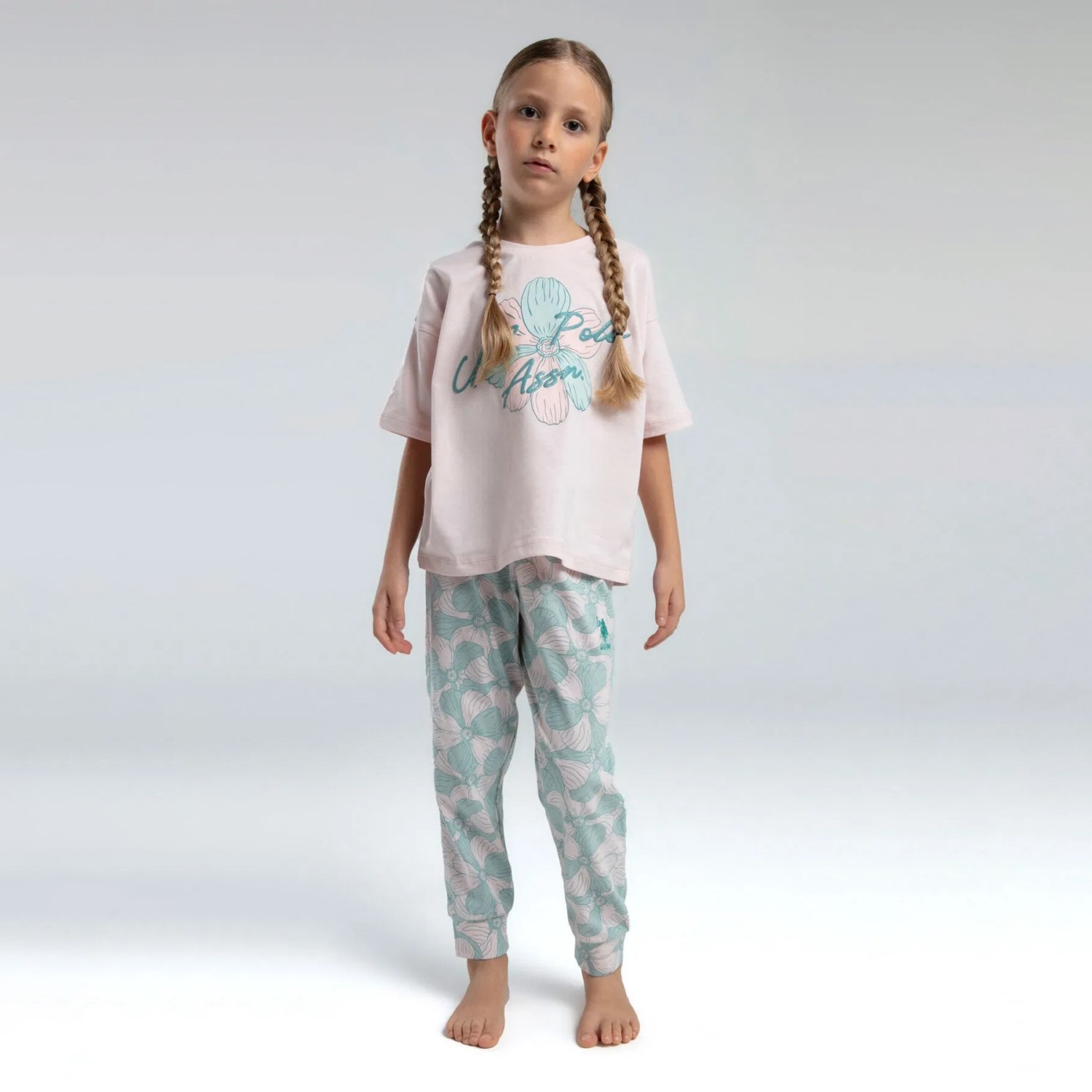 U.S. Polo Assn Pijama Takımı USB2077 Pudra