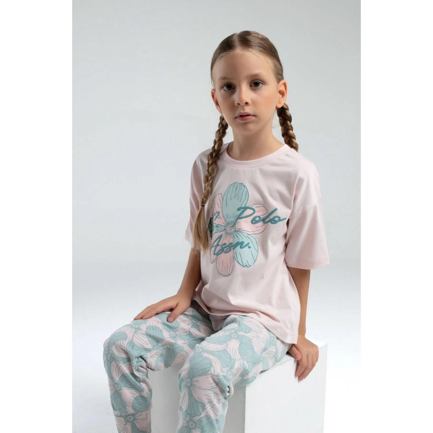 U.S. Polo Assn Pijama Takımı USB2077 Pudra