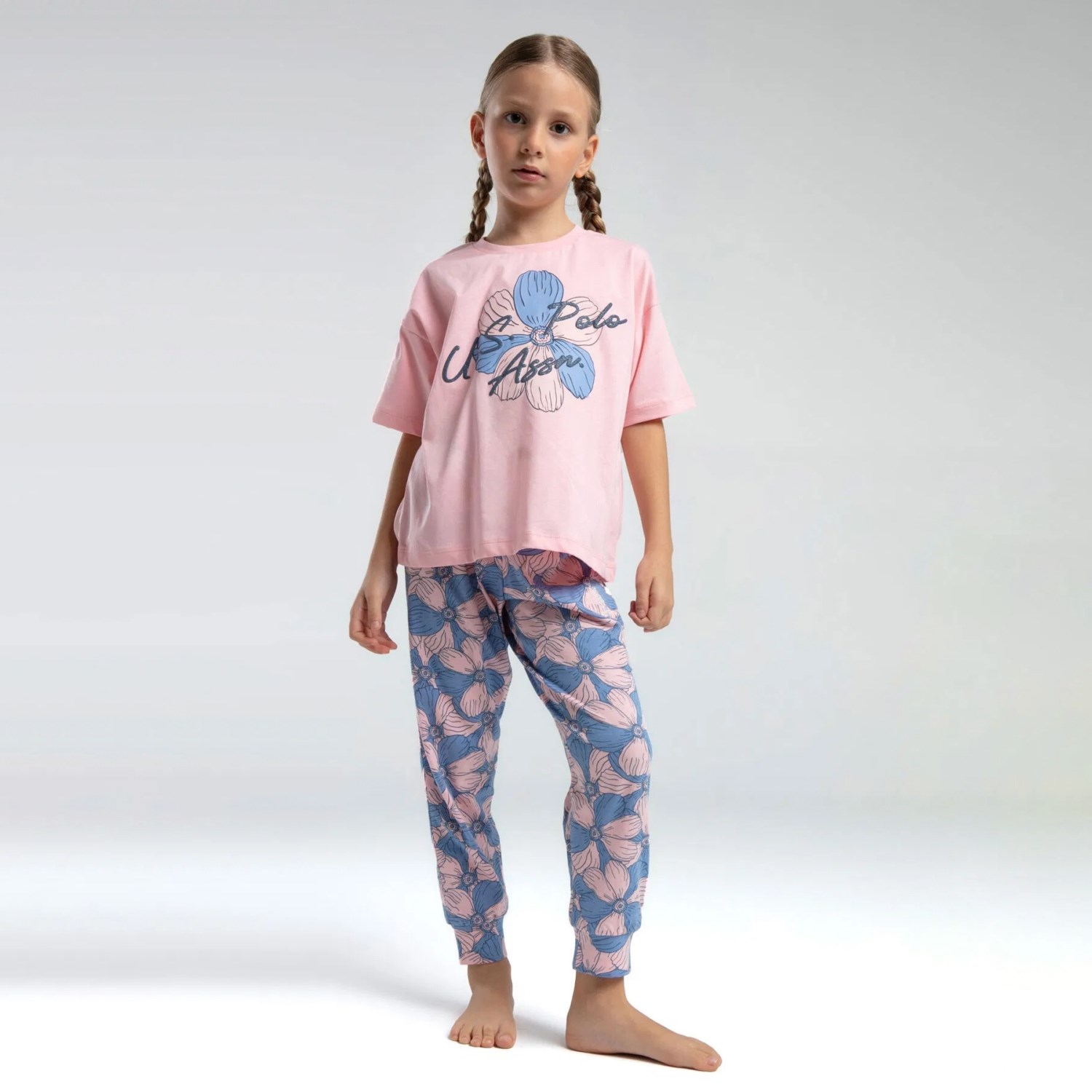 U.S. Polo Assn Pijama Takımı USB2077 Somon