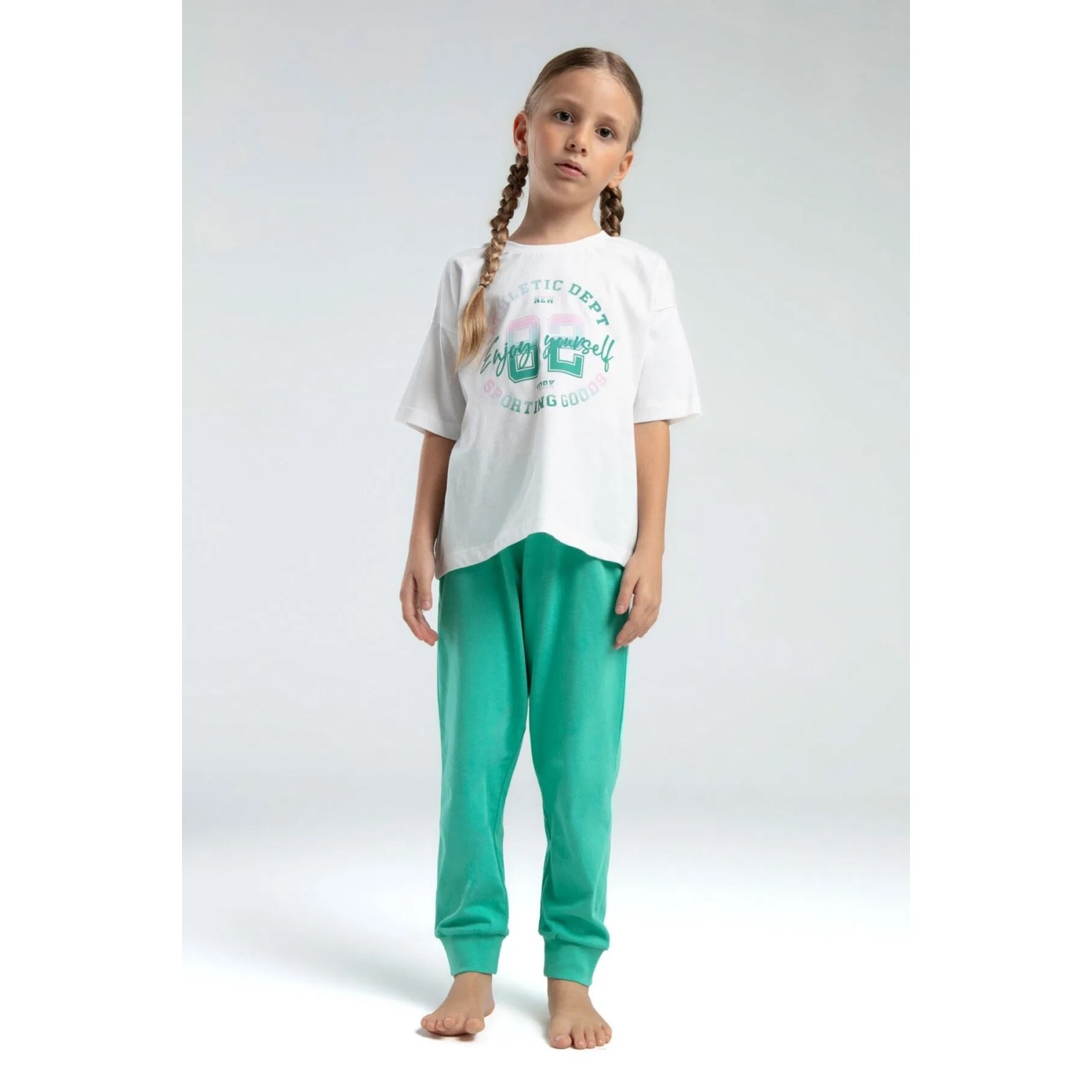Roly Poly 2'li Pijama Takımı RP3614 Beyaz-Mint