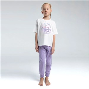 Roly Poly 2'li Pijama Takımı RP3614 Beyaz-Lila