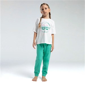 Roly Poly 2'li Pijama Takımı RP3614 Beyaz-Mint