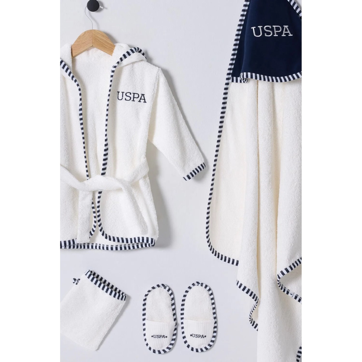 U.S. Polo Assn Bornoz Seti USB2476 Ekru