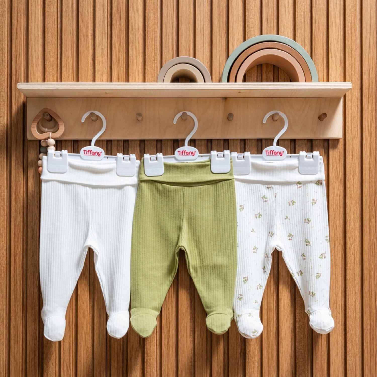 Tiffany Baby Green Plant Theme 3'lü Patikli Pantolon 48007 Ekru