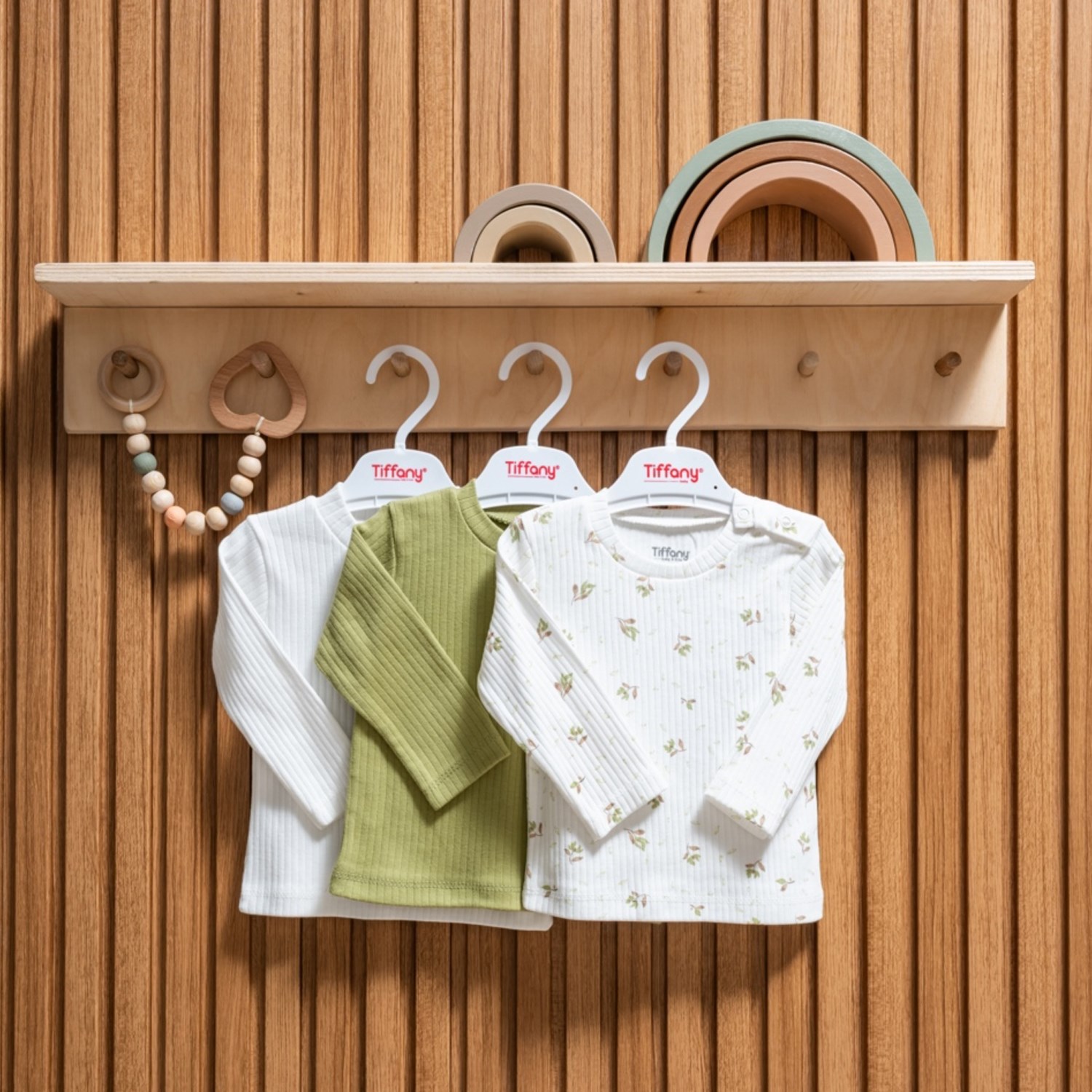 Tiffany Baby Green Plant Theme 3'lü Sweat 48096 Ekru