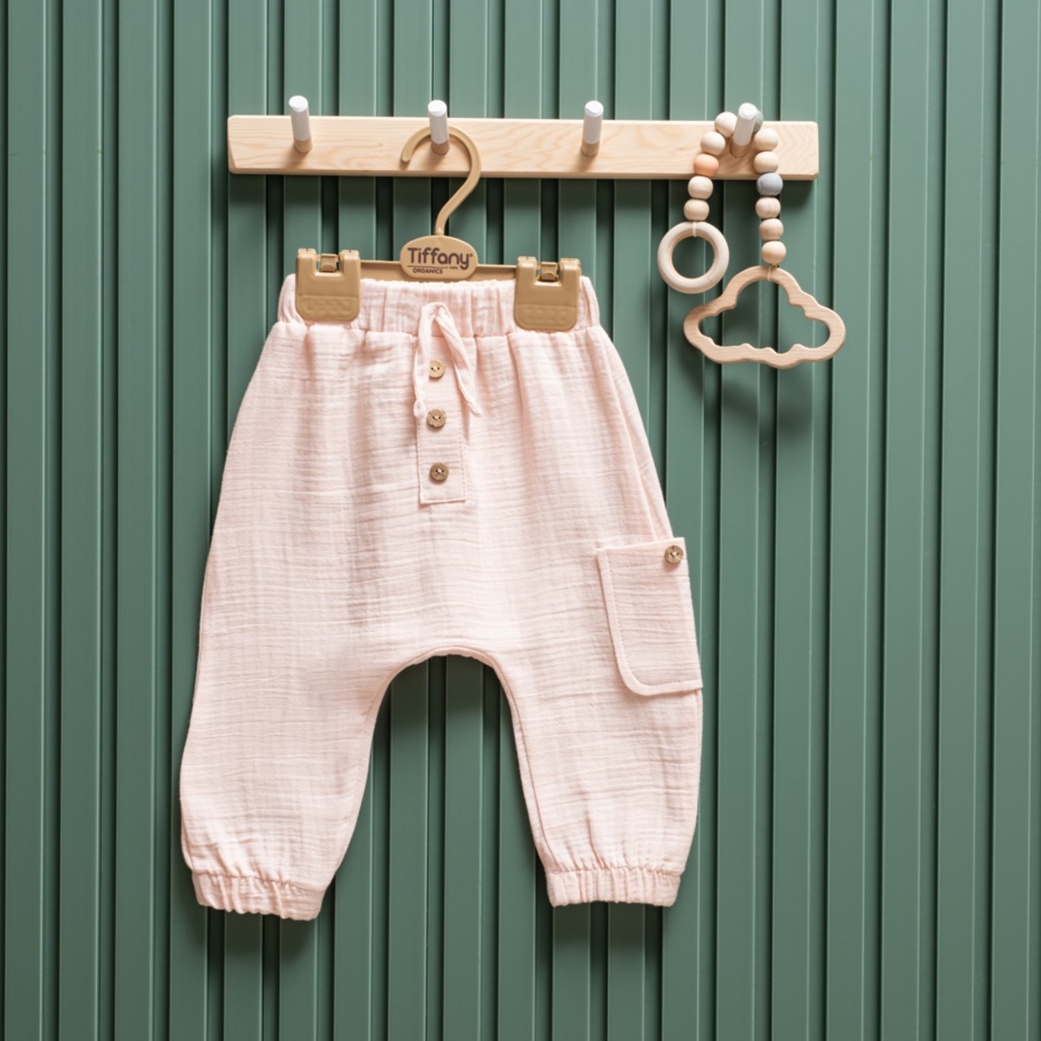 Tiffany Baby Müslin Theme Şalvar Düğmeli Alt 26006 Pudra