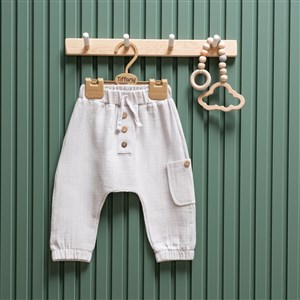 Tiffany Baby Müslin Theme Şalvar Düğmeli Alt 26006 Gri