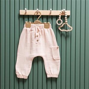 Tiffany Baby Müslin Theme Şalvar Düğmeli Alt 26006 Pudra
